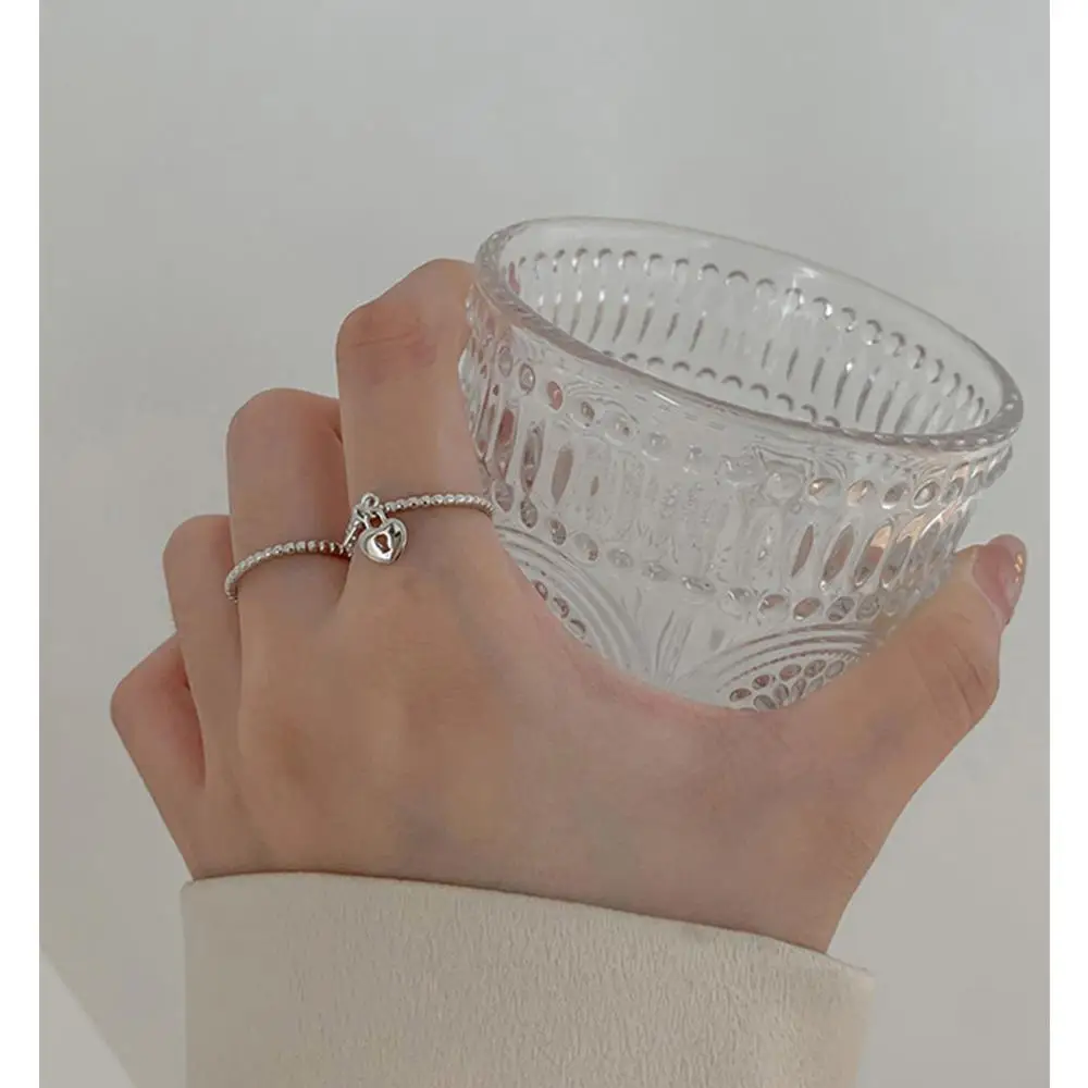 Новое поступление кольцо с подвеской в виде сердца стиле ретро серебряное на