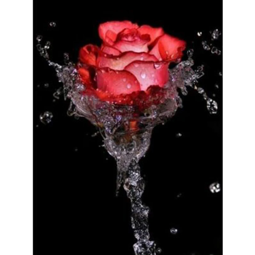 

Diamond Painting 5D DIY Square/Round Diamond Red Rose Beauty Picture Flower Painting Cross Stitch Ornament Gift Artwork TX731