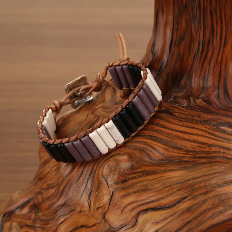 Handmade Colorful Stone Bracelets Chakra Leather Wrap Beads Yoga For Women/Men Jewelry Gift | Украшения и аксессуары