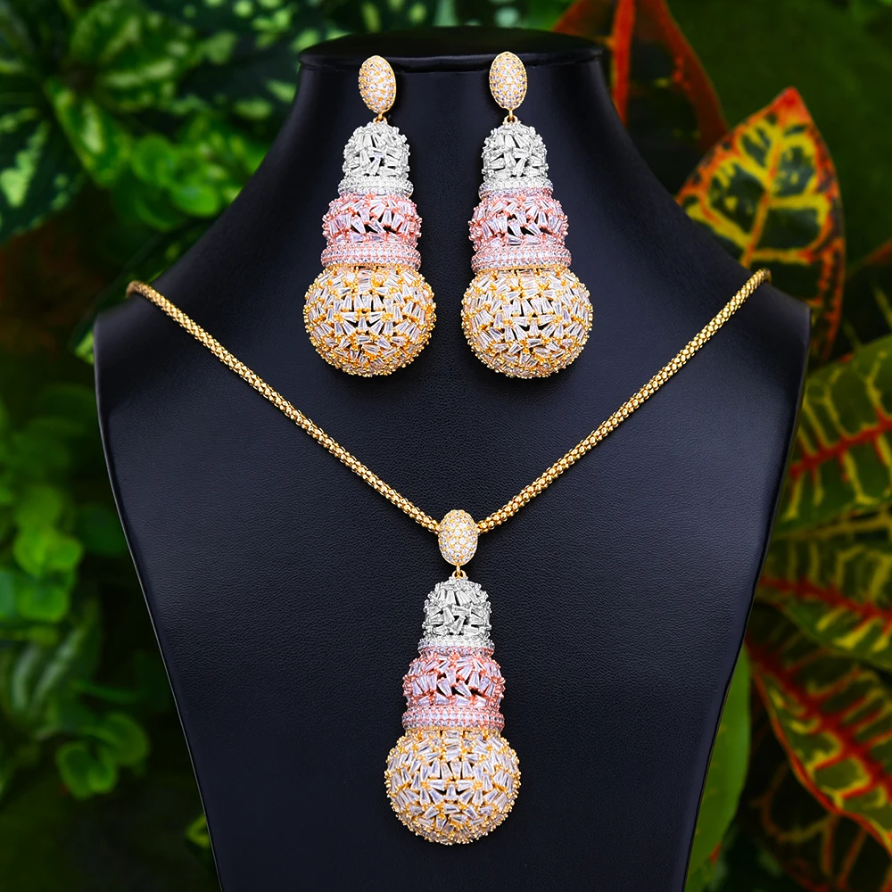 Ожерелье и серьги missvikki роскошный набор ювелирных украшений для невесты из