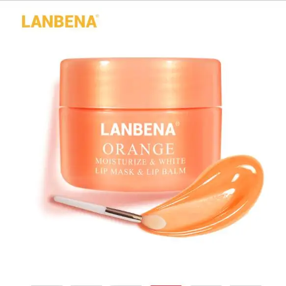 orange lip mask LANBENA маска для губ нашивка губы бальзам увлажняющий увеличивающий бальзам для губ крем скраб отшелушивающий увлажняющий питание восстановление тонкой линии губ масло - Цвет: orange lip mask