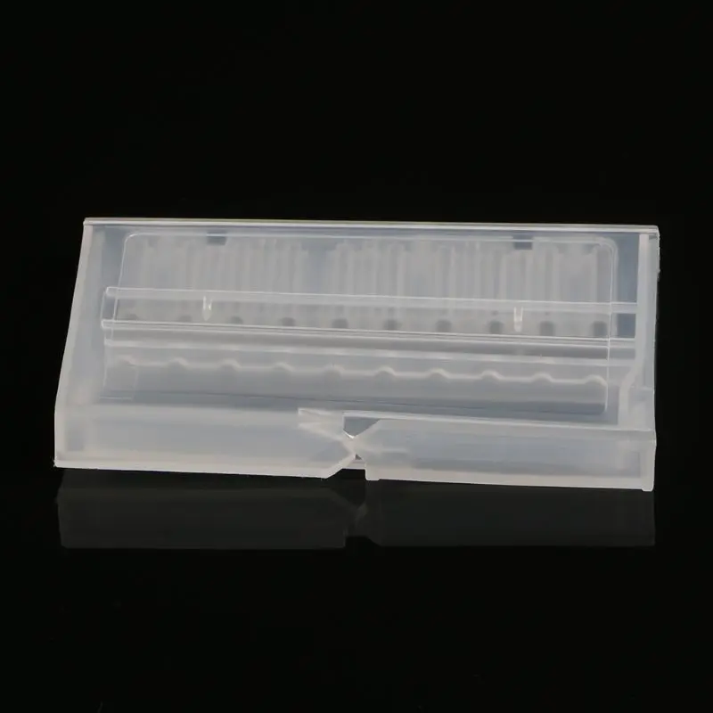 

10 Holes Nail Drill Bit Case Plastic Empty Storage Box Milling Cutters Holder Retailsale