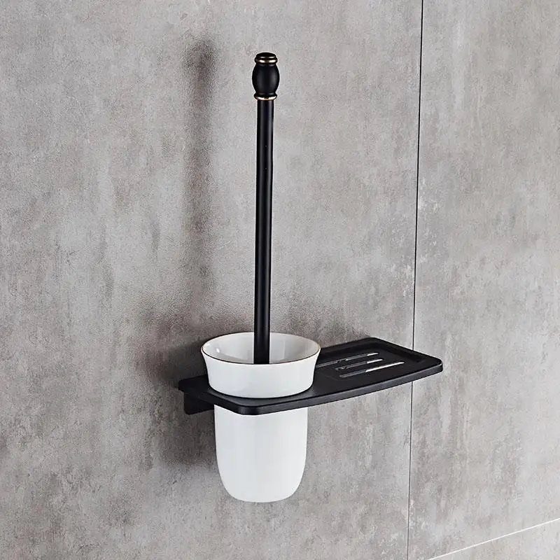 Антикварные/черные/белые держатели для туалетных ершиков с полками ванной