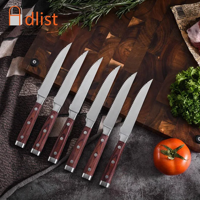 6 шт./компл. кухонные ножи из нержавеющей стали шеф повара универсальный нож