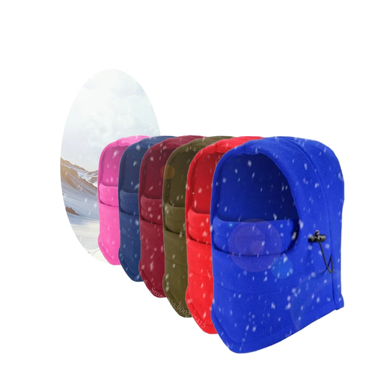 

Winter Thermal Warm Fleece Balaclava Snood Outdoor Sports Hiking Biking Motorcycle Ski Scarf Full Face Mask Hat Caps Neck Warmer