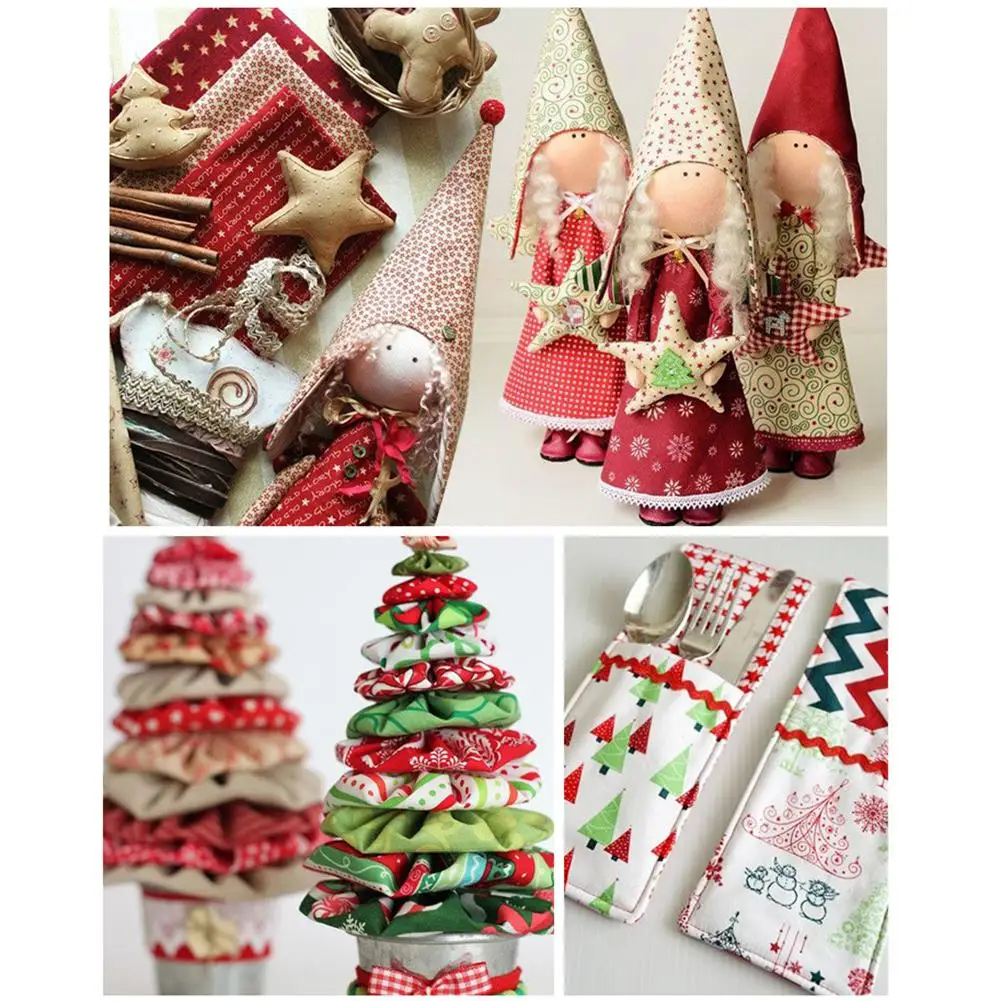5 шт. Рождественская хлопковая ткань с принтом для шитья лица чехол рукоделия