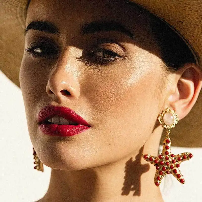 2019 новые богемные красные белые синие Бусины Морская звезда серьги для женщин