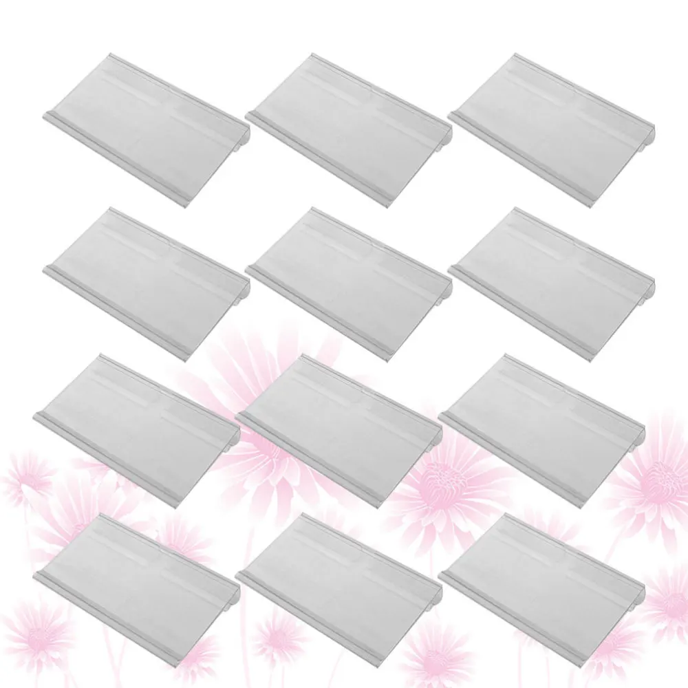 

60 Pcs Sign Label Holder Hanging Hook Shelf Retail Price Tag Label Merchandise Sign Display Holder Stand (Transpare
