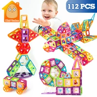 112pcs mini magnetic designer construction set model building plastic magnetic blocks educational toys for kids gift