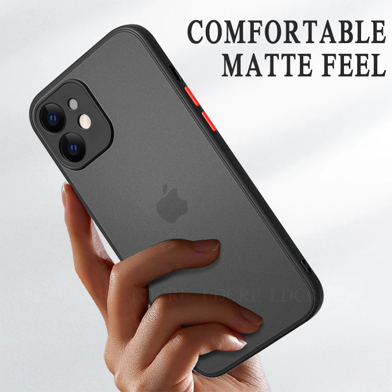 For iPhone 13 Pro Max Case for iPhone 13 Cover Silicone Matte Transparent PC Rubber Silm Soft Case For iPhone 13 Pro Max Case