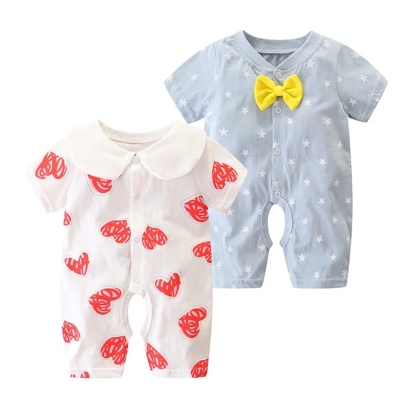 

2021 Cotton Baby Rompers Summer Newborn Short Sleeve Baby Clothing One Piece Jumpsuit for Cute Toddler Girls Romper Clothes