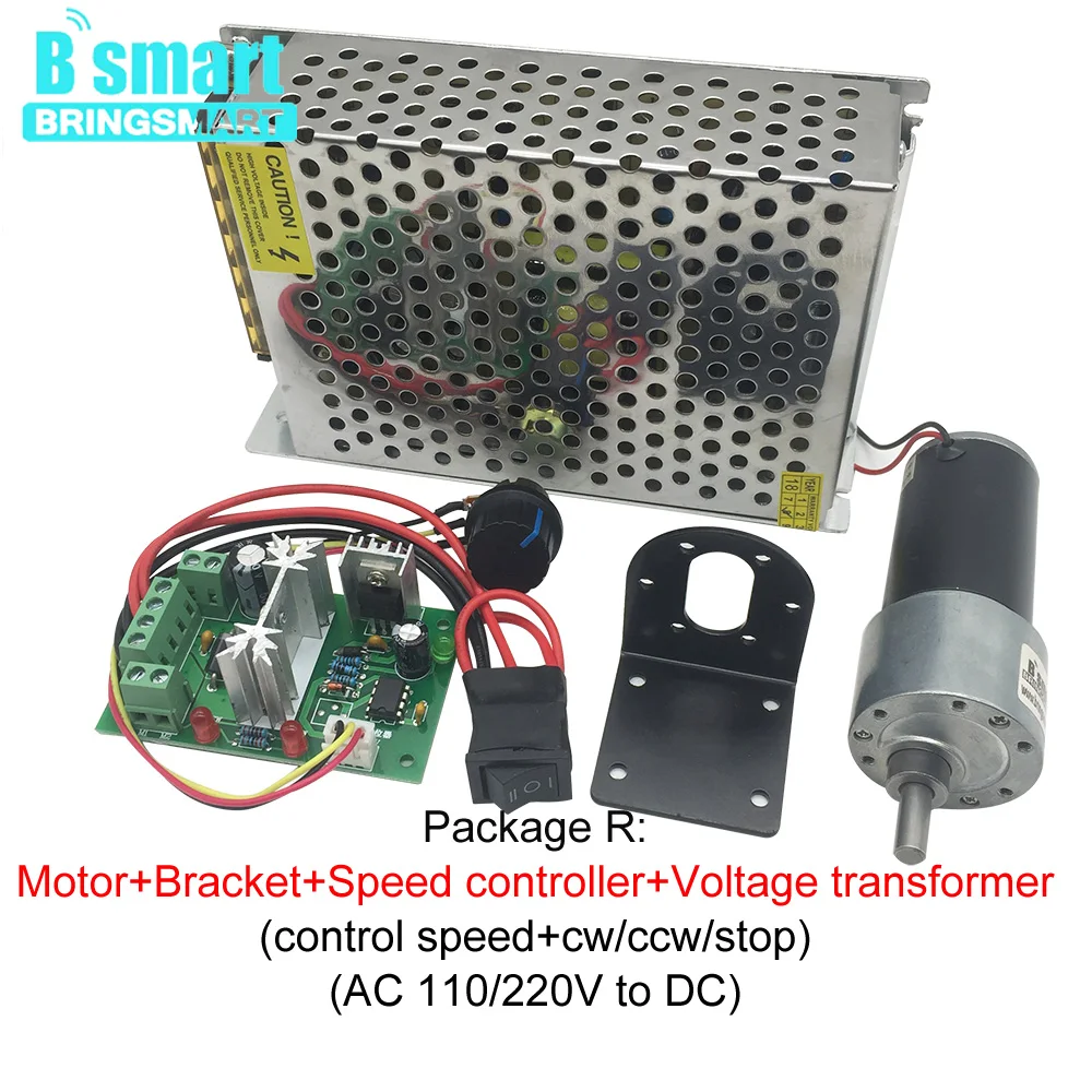 Bringsmart DC шестерня мини мотор с высоким крутящим моментом 12 В 24 в 420 об/мин