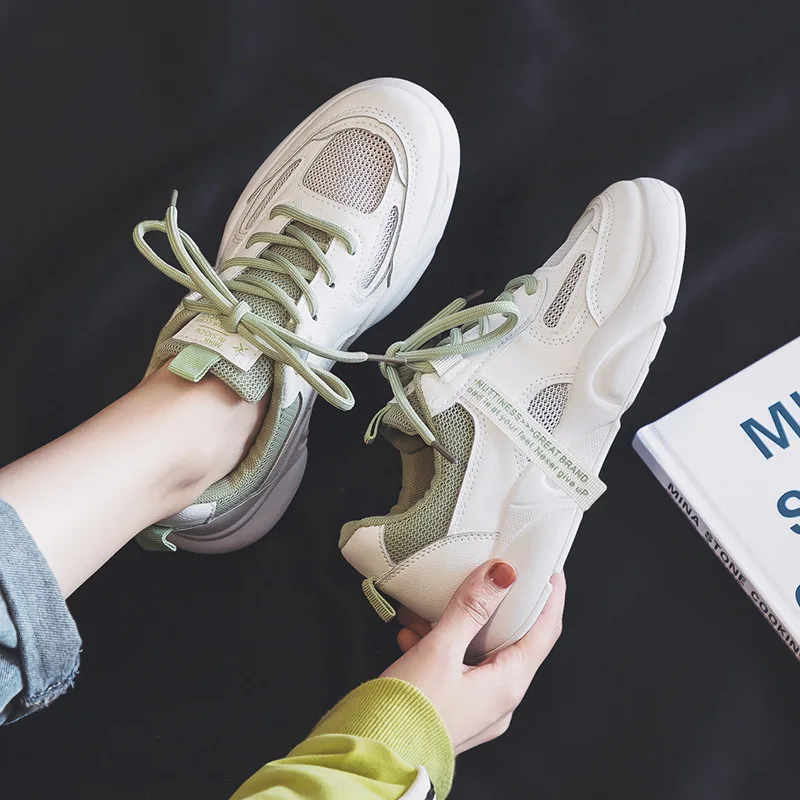 

Korean Style Ins Super Hot Daddy Tide Shoes Breathable Mesh White Shoes Children's All-Matching Sneakers running shoes for women