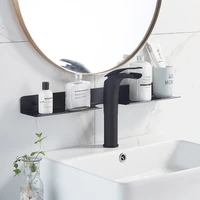 3 colors black space aluminum storage bathroom shelf toilet mirror front object wall mount free punch toilet washstand shelf