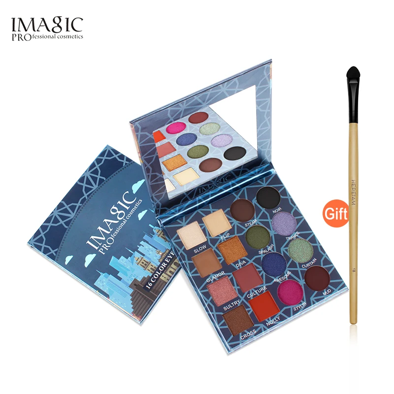IMAGIC тени для век палитра для макияжа 16 цветов водостойкие тени для век Профессиональная Косметика
