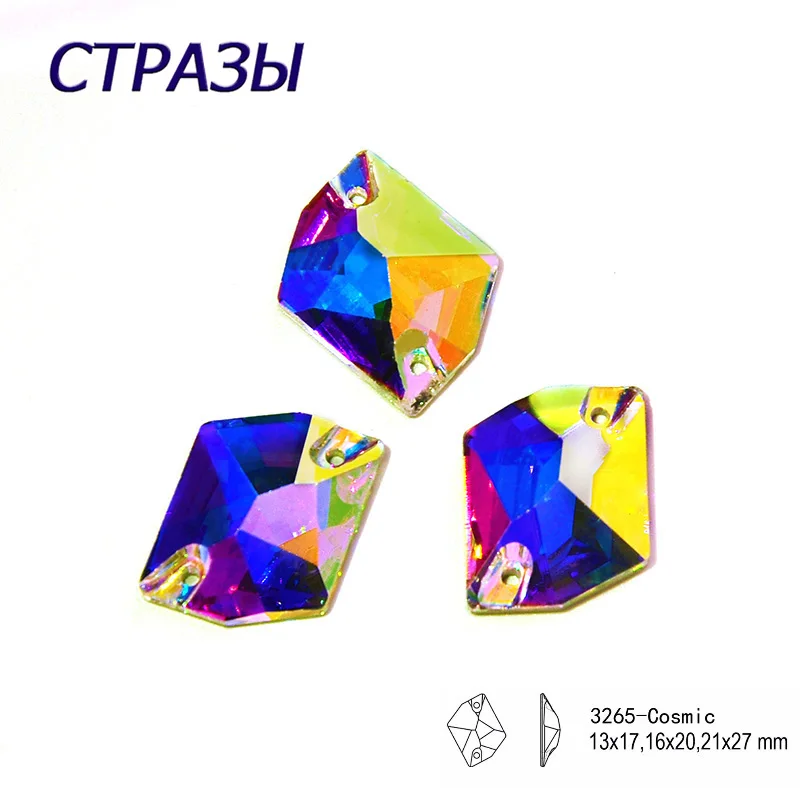 CTPA3bI космический популярный кристалл AB стеклянное зеркало пришивные стразы с