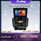 Автомобильная магнитола Kaudiony, мультимедийный проигрыватель на Android 11 для Infiniti Q50Q50L, 12,1 дюйма, с GPS, 4G