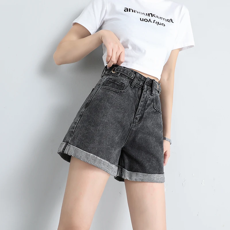 

2020 Spring Women Shorts Femenino Bodycon Jean Shorts Girl Student Jeans Shorts Waistband Skinny Denim Hot Shorts