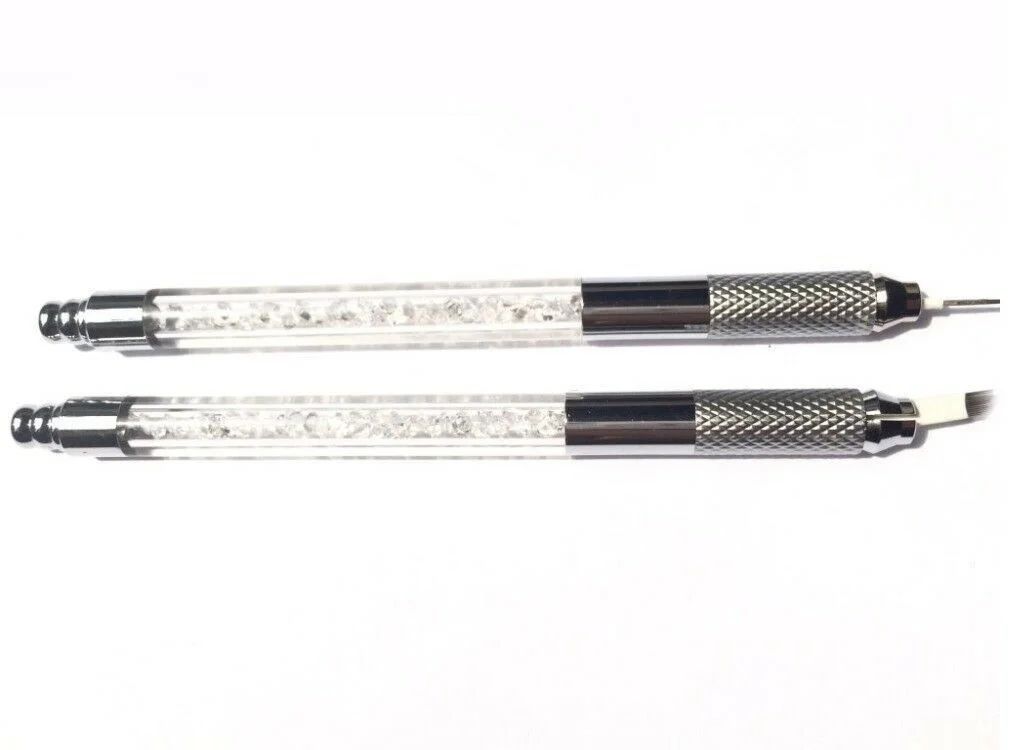 

Новый инструмент для индивидуальной росписи, ручка для микроблейдинга, инструмент для ручки с серебряным кристаллом, игла SPMU Microblade с рукоят...