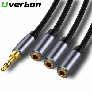 Аудиокабель с разъемом для наушников 3,5 мм с разъемом Мама-3 и разъемом 3,5 мм, Кабель Aux для iPhone, Samsung, MP3-плеера