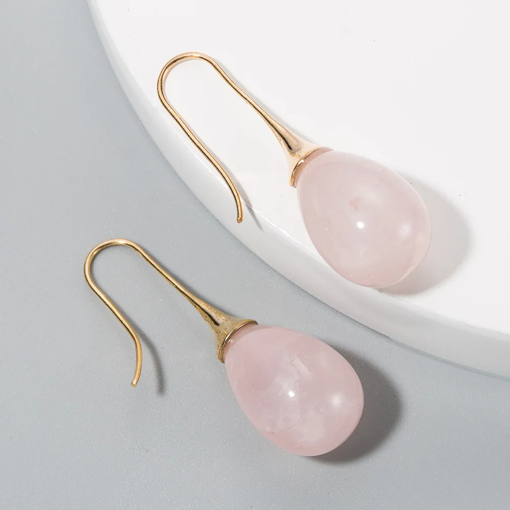 

2020 Горячая продажа натуральный камень большая капля воды Висячие серьги красочные натуральный камень каплевидные женские модные серьги