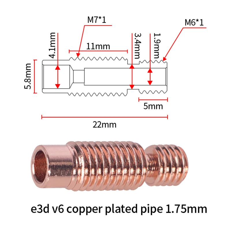KINGROON E3D V6 горло цельнометаллическая Медь из нержавеющей стали 3D части принтера