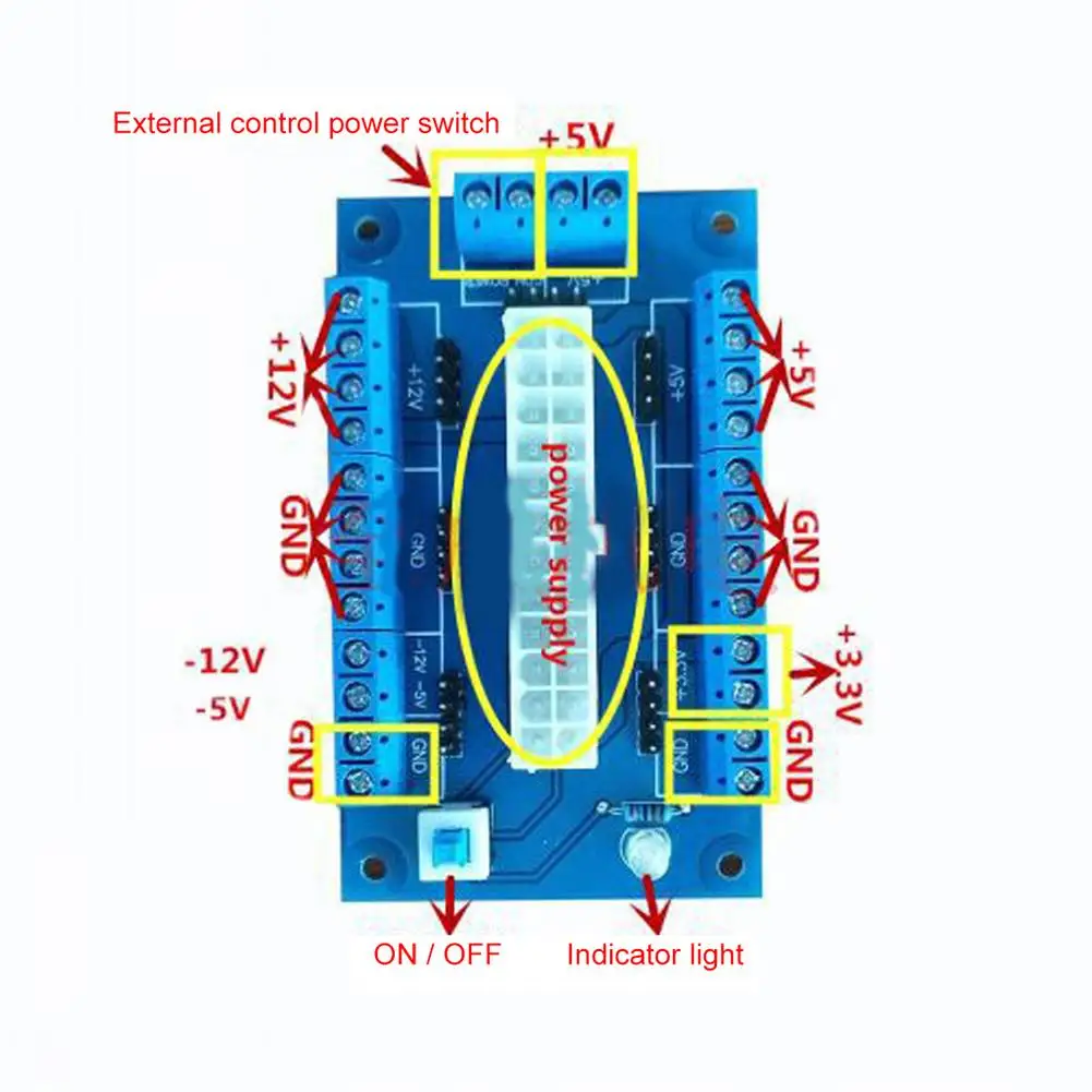 Абсолютно новый дизайн пк 24/20Pin ATX-DC Питание коммутационная плата модуль адаптера