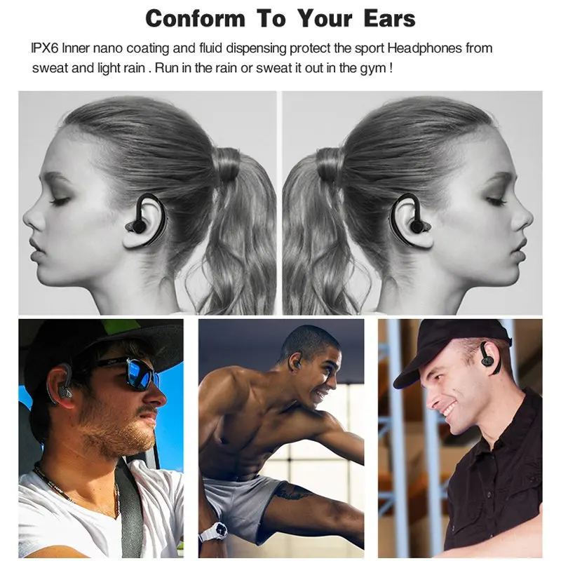 Топ Bluetooth 4 1 наушники с защитой от пота беспроводные вкладыши кристально чистые