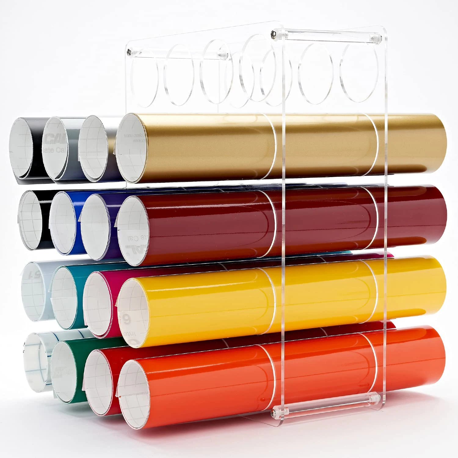 

20 Hole Vinyl Roll Holder High Capacity Lightweight Sturdy Acrylic Vinyl Storage for Craft Organizer Storage Rack