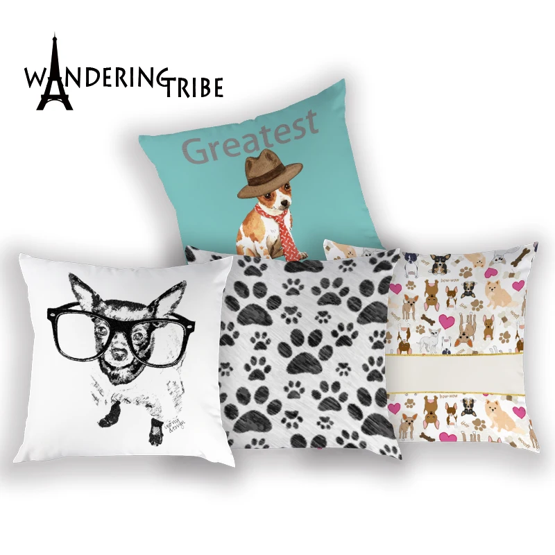 

Labrador Cushion Cover Cartoon Dog Cushion Dachshund Dog Cover Printed Pillowcase Animal Cushion Home Car Pillow Case Sofa Cojin