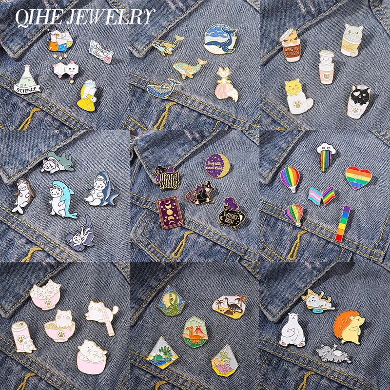 4-6 шт. эмалевые значки в виде животных | Украшения и аксессуары