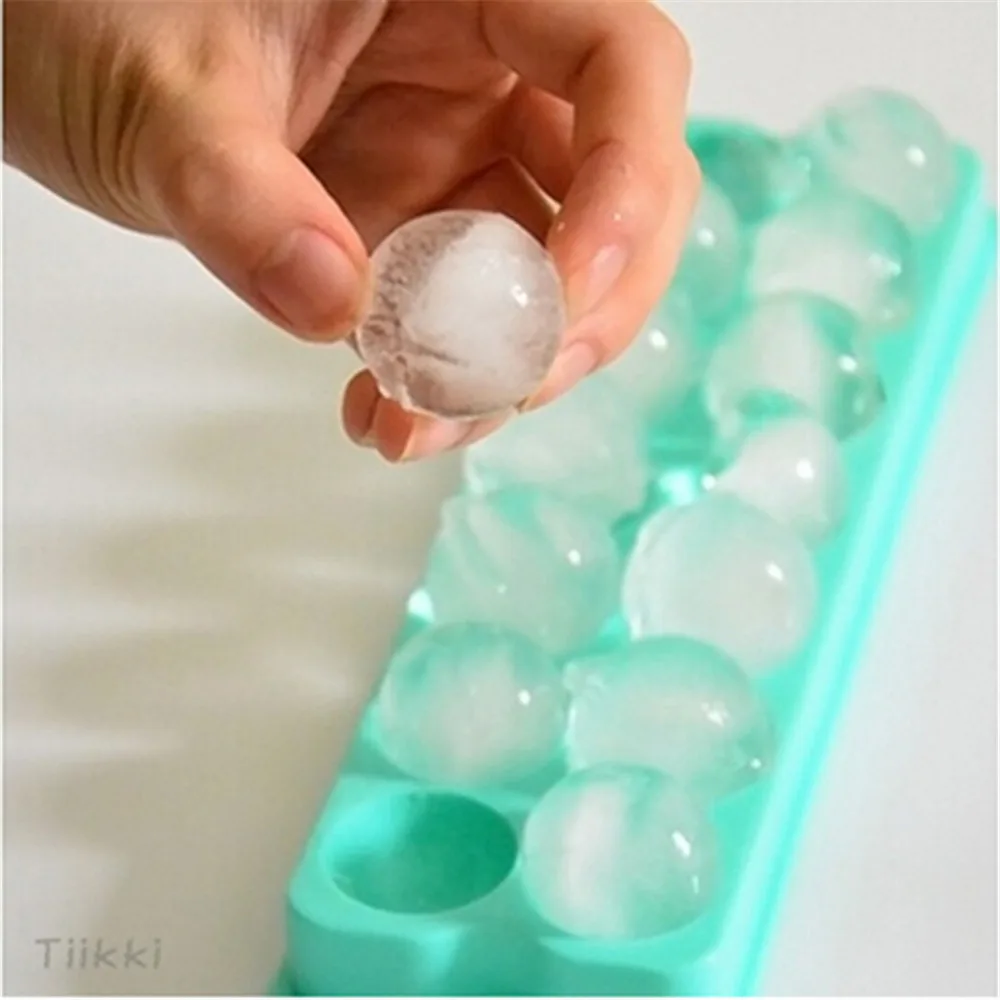 

Plastic Molds Ice Tray 14 Grid 3D Round Ice Molds Home Bar Party Use Round Ball Ice Cube Makers Kitchen DIY Ice Cream Moulds