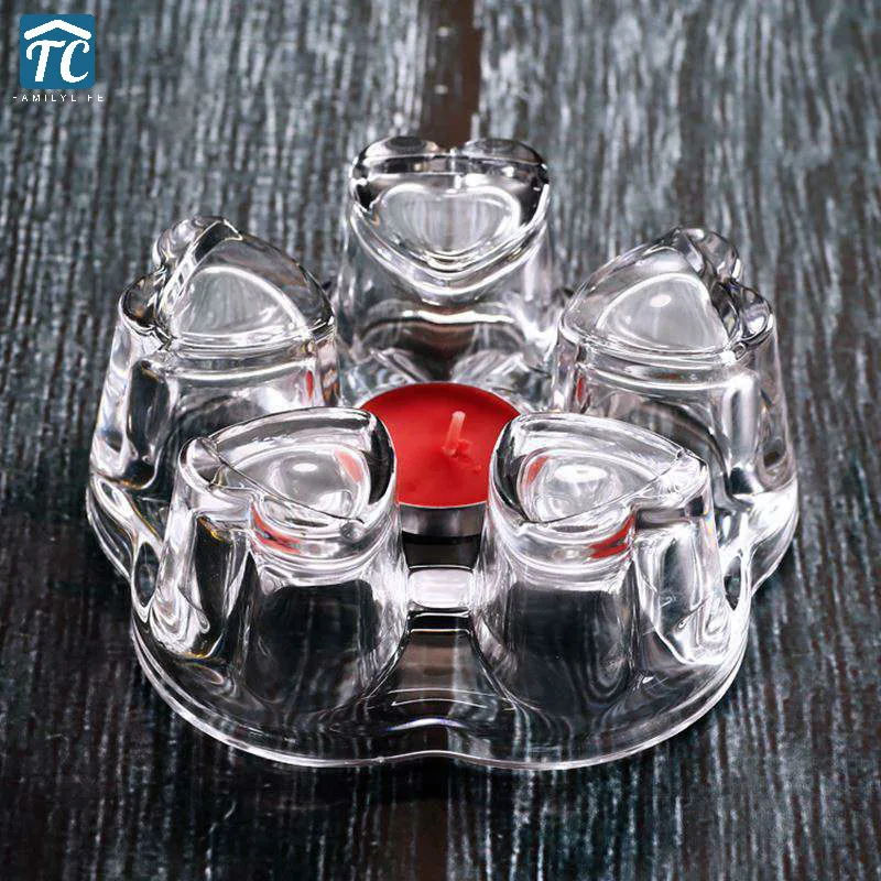 Портативный стеклянный чайник подогреватель сердца нагревательная база