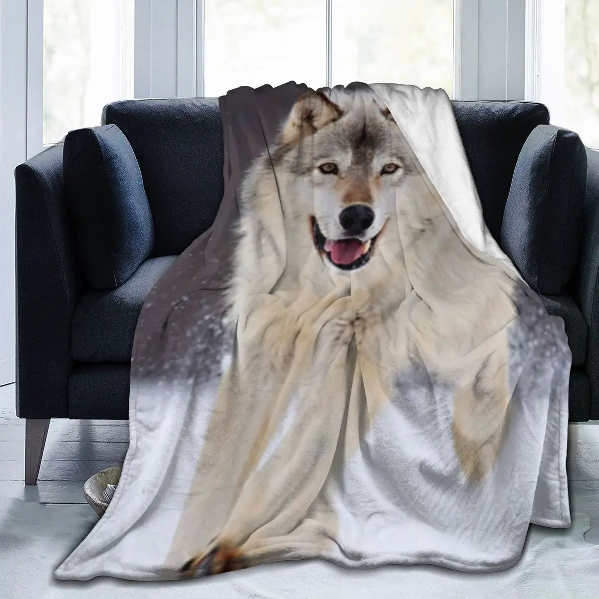 

Wild Wolf And Moon Animals Galaxy Fleece Throw Blankets For Sofa Bed Couch Dropship Wholesaling Drop ship