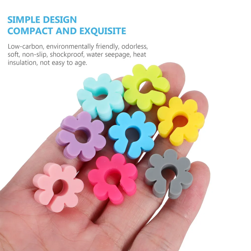 

1 Set 8Pcs Cartoon Flower Markers Silicone Drink Markers (Assorted Color)