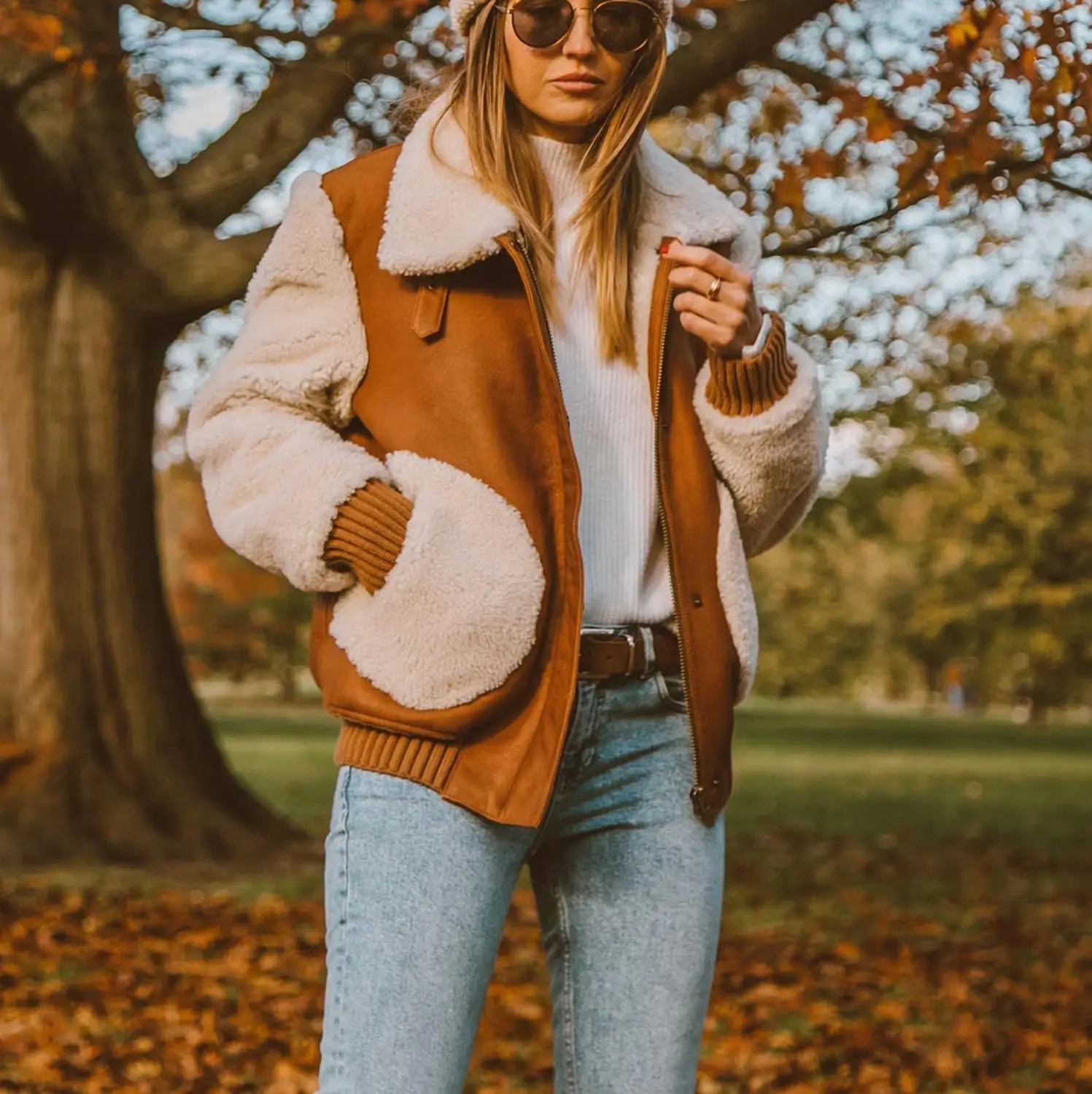 2019 Winter Lambswool Patchwork Women Coats And Jackets Thick Warm Outwear Bomber Ladies Fur cwf0196-5 | Женская одежда