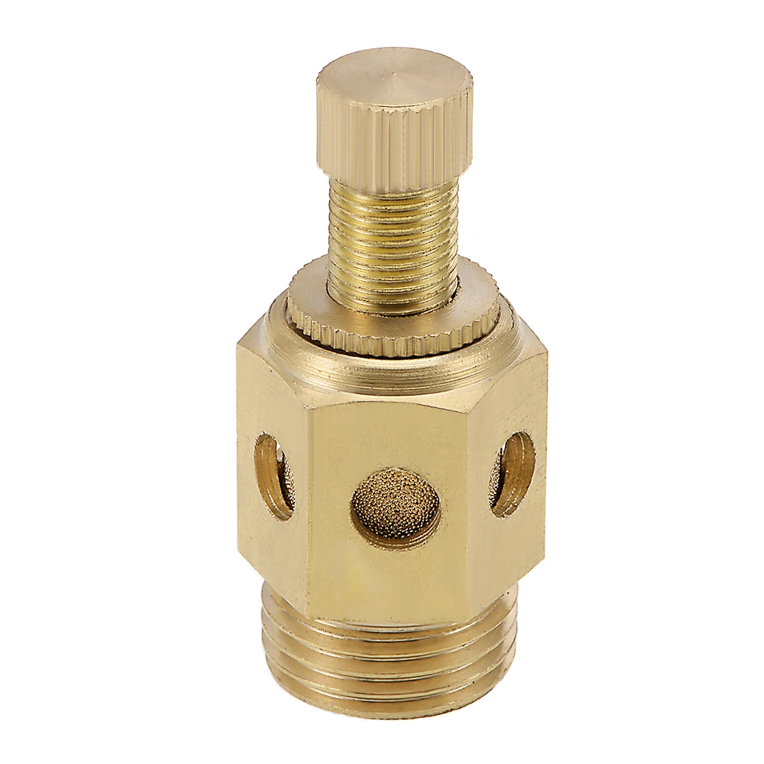 Uxcell Топ Регулируемый Пневматический воздушный глушитель на выхлопную трубу медь