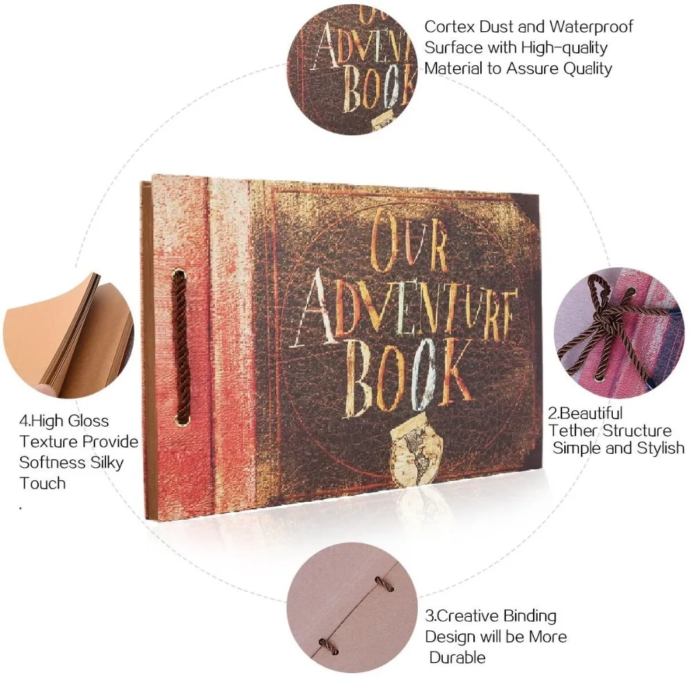 Ретро фотоальбом DIY необычный ручной работы Альбом для юбилея свадебный альбом