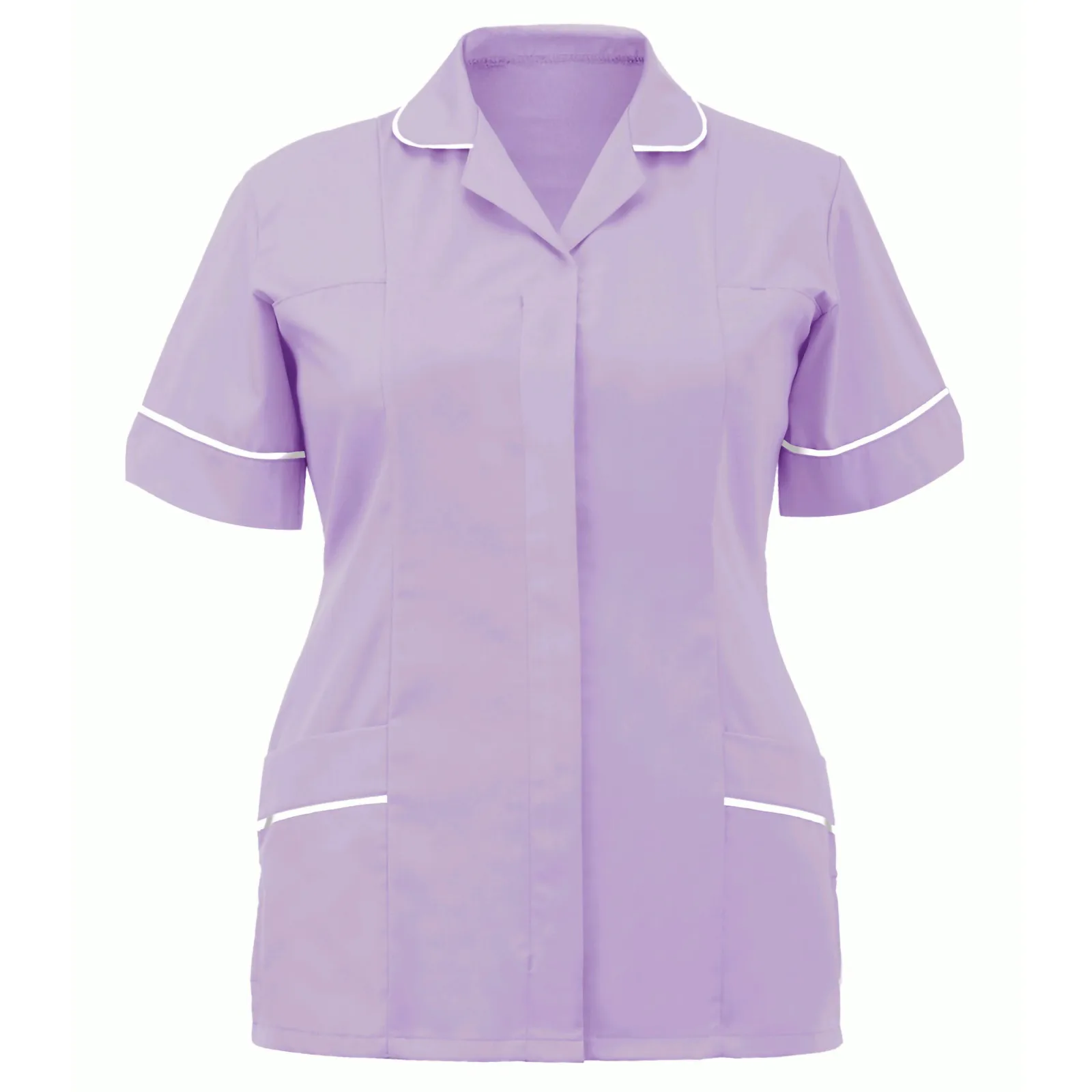 

Women's Nurses Tunic Uniform Casual Solid Blouse With Lapel Protective V-neck Pockets Clothing Loose Tops Платье Летнее