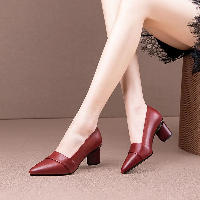 

MORAZORA Plus Size 34-41 Women Pumps Office Dress Shoes Top Quality Sheepskin High Heels Shoes Summer Shallow Ladies Shoes