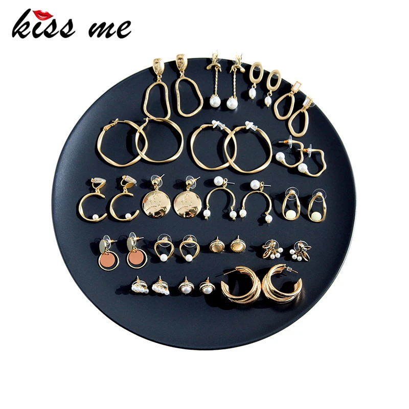 Женские серьги гвоздики kissme из сплава с имитацией жемчуга минималистичные