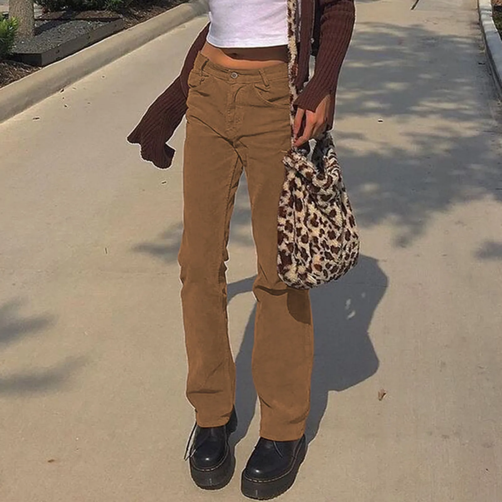 

2021 Women's SweatPants Corduroy winter Solid Pocket Sports Running Yoga Athletic Casual Loose Fitness Femme Pants Trousers #40