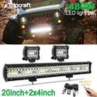 Трехрядная светильник ительная панель Tripcraft, 4 дюйма, набор проводов с дистанционным управлением 60 Вт, 420 Вт для автомобиля, трактора, лодки, внедорожника 4x4, грузовика, кроссовера, вездехода, вождения 12 В, 24 В