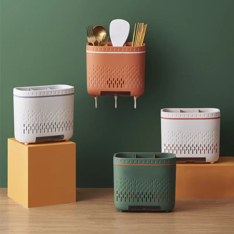 

Multifunctional Tableware Rack Knife Holder, Tableware Drain Storage Box, Spoon and Fork Kitchen Storage Rack