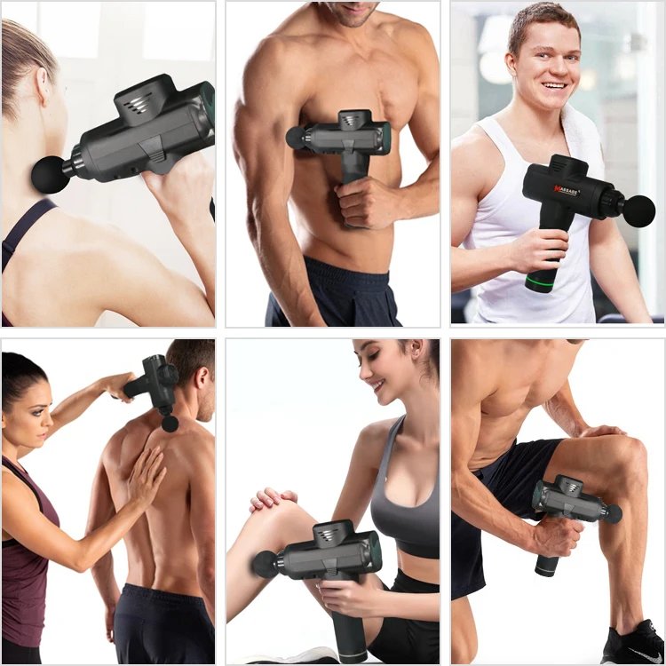 

LCD Display Massage Gun Deep Muscle Massager Body DC Noenname_Null Power Switch + Touch 3000 Rpm / 20 Gear Adjustment 30W