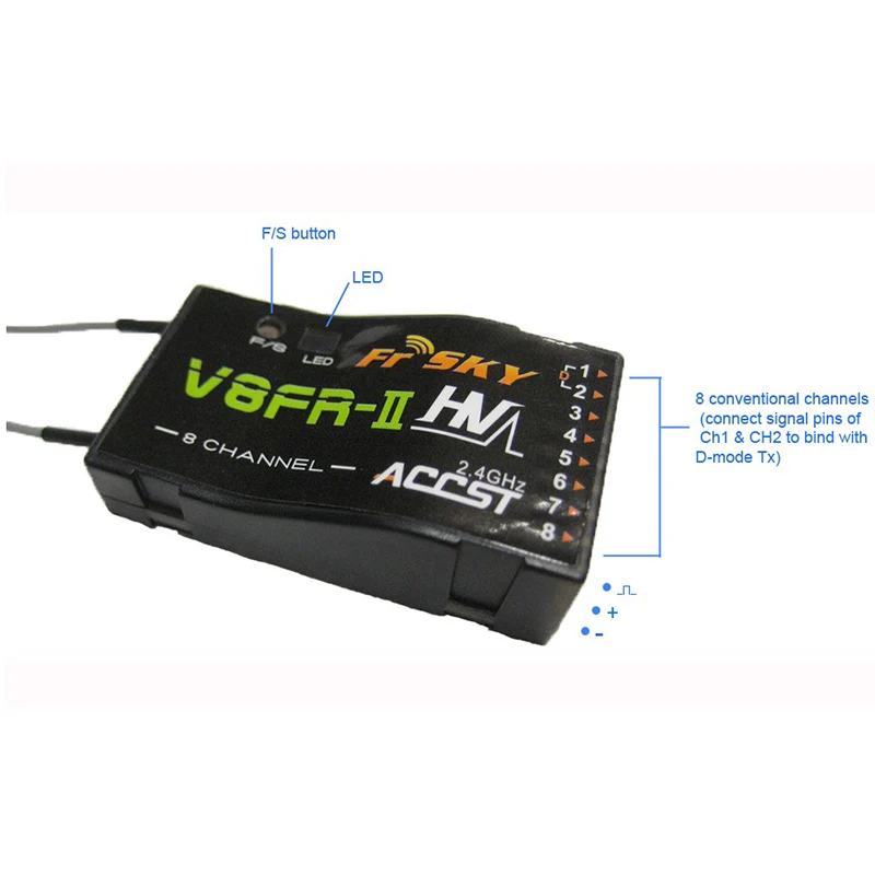 Оригинальный высококачественный ресивер FrSky 8 каналов 2 4 ГГц HV для многороторных