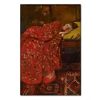 Картины на холсте девушка в красном кимоно