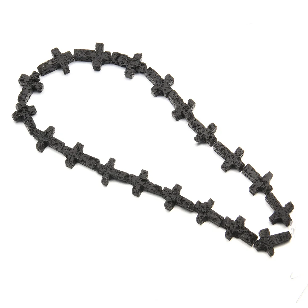 

Natural Stone Beads Cross-shaped Volcanic Loose Beads For Jewelry Making DIY Necklace Bracelet Handiwork Craft Accessory