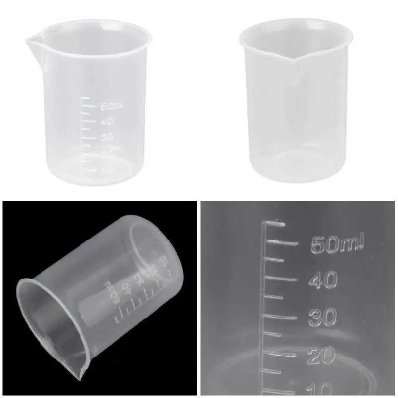 50 мл Градуированный стакан прозрачный пластиковый мерный Новинка практичные