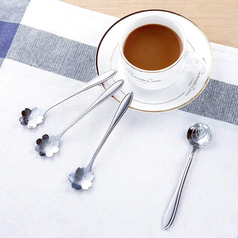 

Creative stainless steel spoon coffee spoon Korean cute small spoon dessert spoon ice cream spoon stirring spoon